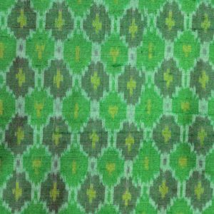 AS43864 Raw Silk Ikkat Dark Green Diamond Pattern Fern Green 1