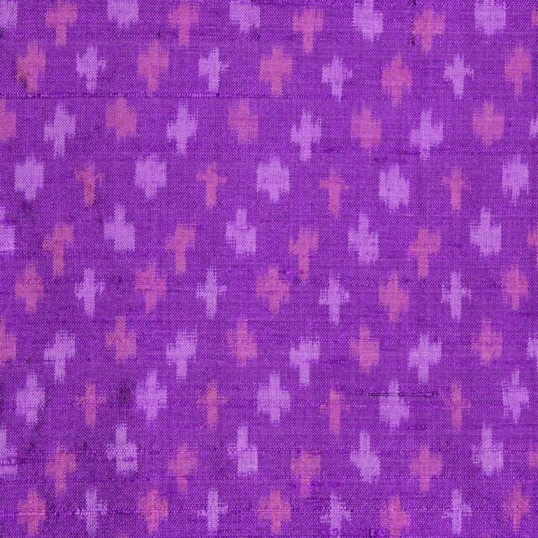 AS43869 Raw Silk Ikkat X Pattern Royal Purple 1