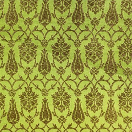 AS43879 Banarasi Kinkhaab Brown Patterns Lime Green 1