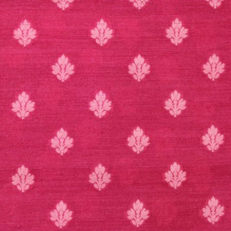 AS43934 Pure Banarasi Munga With White Floral Butti Fuchsia Pink 1
