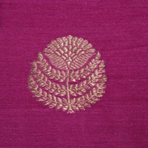 AS43957 Pure Banarasi Munga With Golden Floral Butti Dark Purple 1