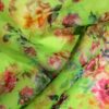 AS43974 Organza Prints With Multicolor Rose Print Lime Green 3