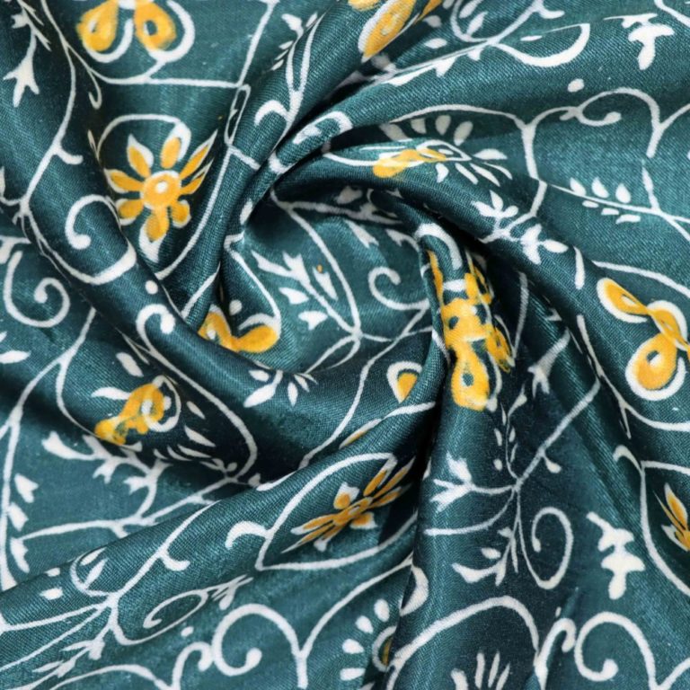 AS44093 Gaji Prints With Yellow White Flowers Ocean Green 3