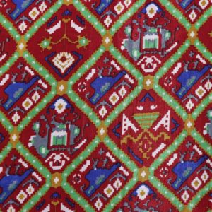 AS44104 Gaji Prints With Green Checked Print Raspberry Red 1
