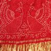 AS44214 Bandhni Jhini Bandhej With Peacock Prints Cardinal Red 2