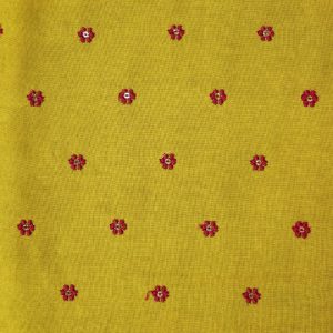 AS44380 Rayon Butti Embroidery With Red Floral Embroidery Corn Yellow 1