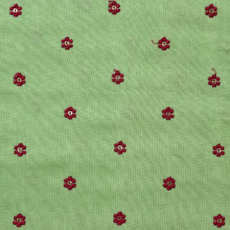 AS44381 Rayon Butti Embroidery With Red Floral Embroidery Pistachio Green 1
