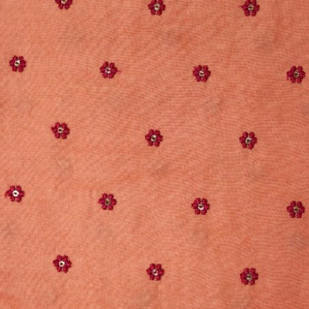 AS44382 Rayon Butti Embroidery With Red Floral Embroidery Light Pink 1