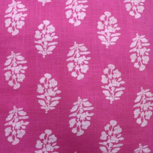 AS44394 Cotton Leafy Print Fuchsia Pink 1