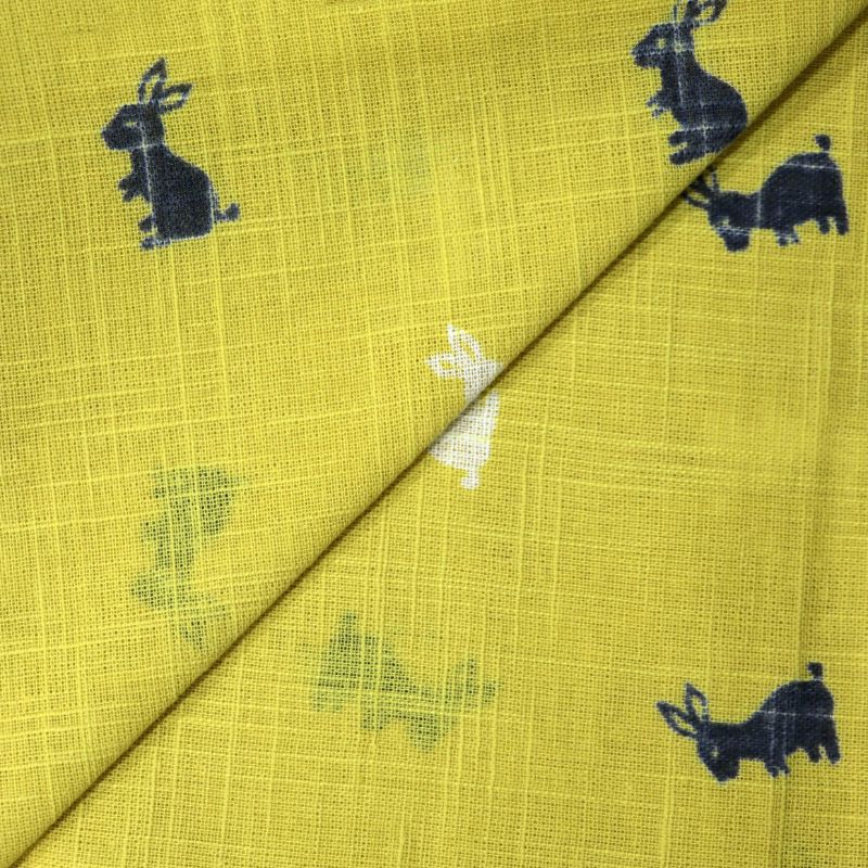 AS44405 Cotton Print With Bunny Print Blonde Yellow 2