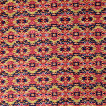 AS44409 Linen Prints With Blue Yellow Patterns Rouge Pink 1