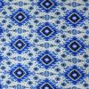 AS44410 Linen Prints With Blue Square Prints White 1