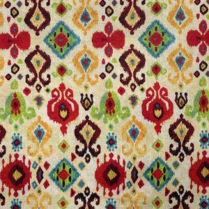 AS44414 Linen Prints With Multicolor Patterns Cream 1