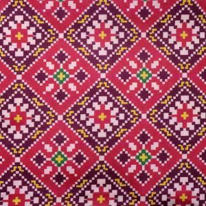 AS44419 Linen Prints With Checked Pattern Magenta Pink 1