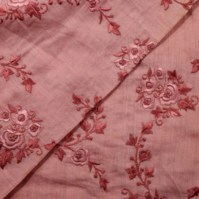 AS44477 Heavy Pink Embroidery Floral Work Peach Pink 2