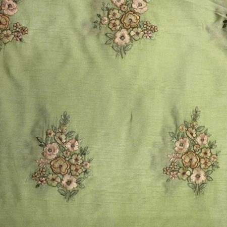 AS44512 Heavy Embroidery With Floral Work Pistachio Green 1