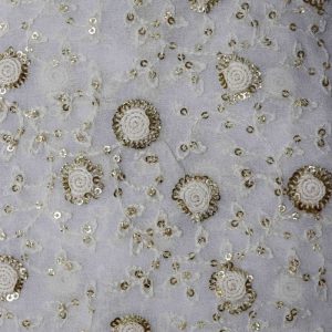 AS44629 Lucknowi With Circular Floral Patterns White 1