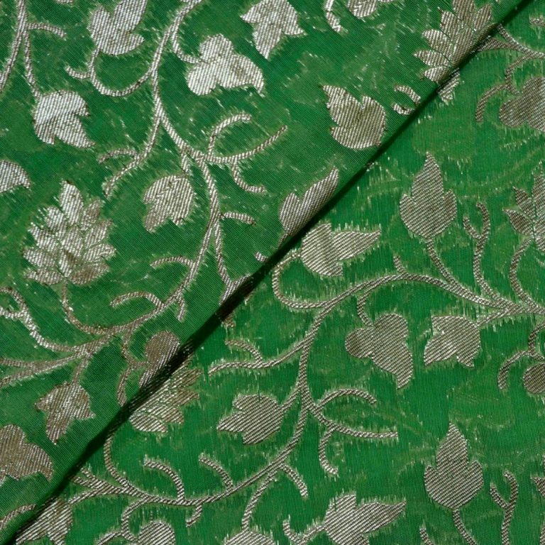 AS44716 Chanderi Butti With Silver Floral Butti Green 2