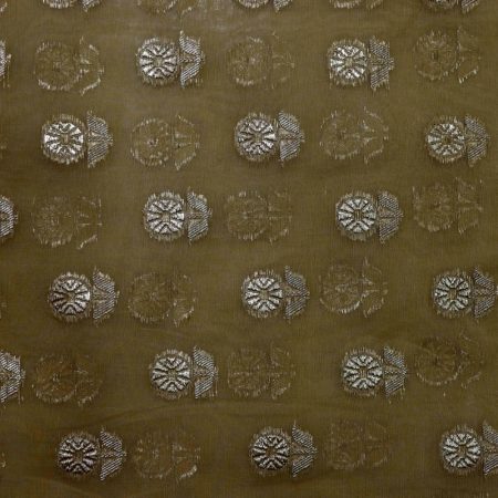 AS44719 Chanderi Butti With Floral Butti Tortilla Brown 1