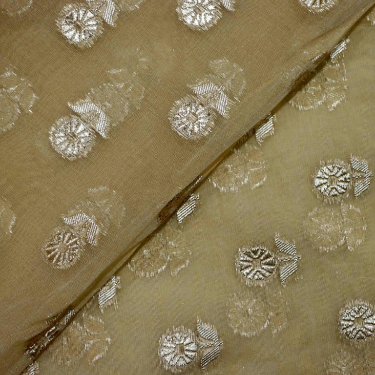 AS44719 Chanderi Butti With Floral Butti Tortilla Brown 2