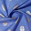 AS44720 Chanderi Butti With Silver Floral Butti Dark Blue 3
