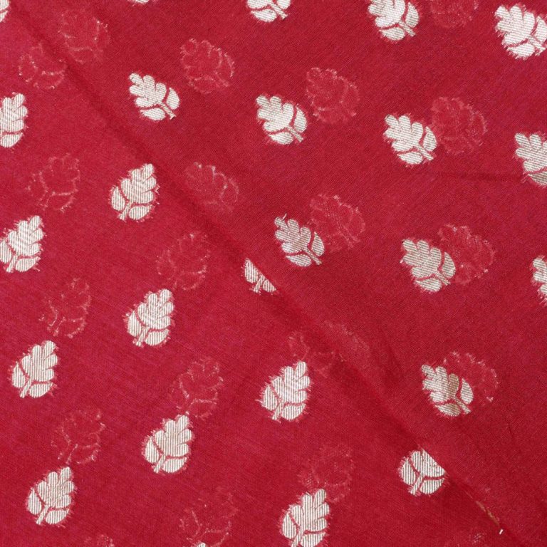 AS44735 Chanderi Butti With White Floral Butti Dark Pink 2
