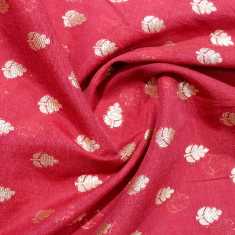 AS44735 Chanderi Butti With White Floral Butti Dark Pink 3