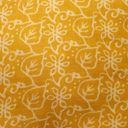 AS44747 Mal Cotton With White Floral Pattern Dandelion Yellow 1