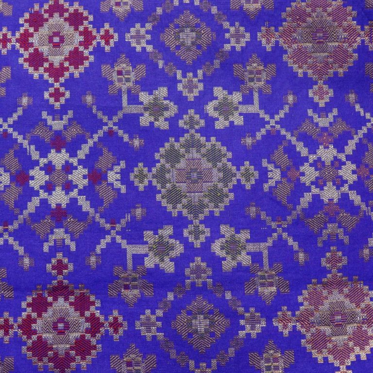 AS44799 Banarasi Brocade With Geometrical Pattern Azure Blue 1
