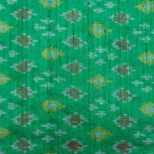 AS44838 Raw Silk With Pattern Dark Green 1