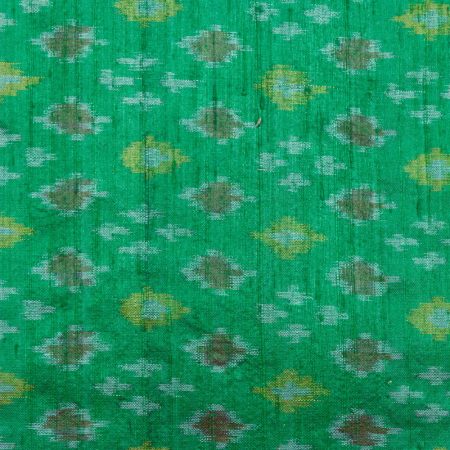 AS44838 Raw Silk With Pattern Dark Green 1
