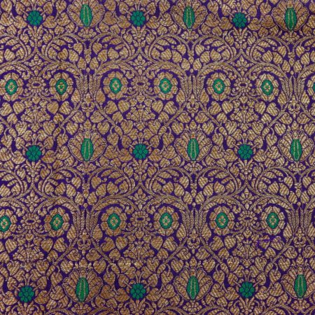 AS44890 Pure Banarasi With Golden Floral Work Iris Purple 1