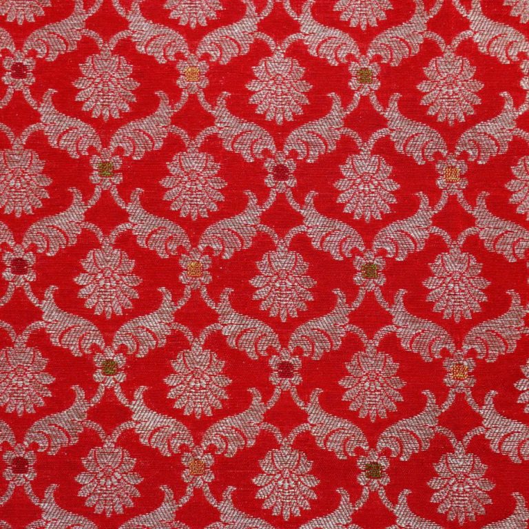 AS44897 Pure Banarasi With White Pattern Red 1