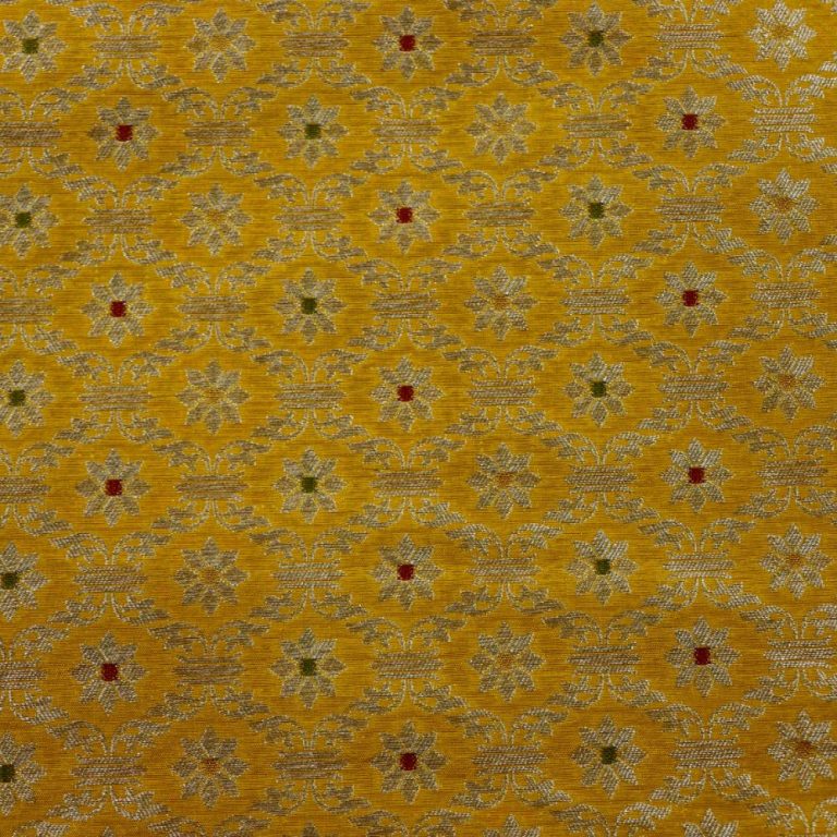 AS44906 Pure Banarasi With Floral Pattern Dark Yellow 1