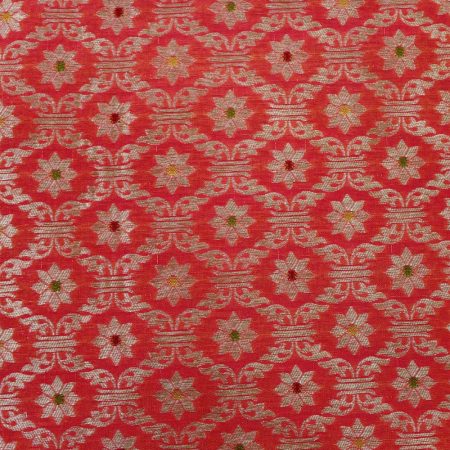 AS44907 Pure Banarasi With Floral Pattern Peach Pink 1
