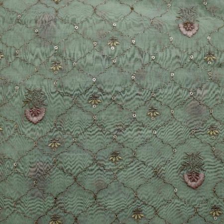 AS44913 Heavy Embroidery With Golden Tikki Work Hunter Green 1