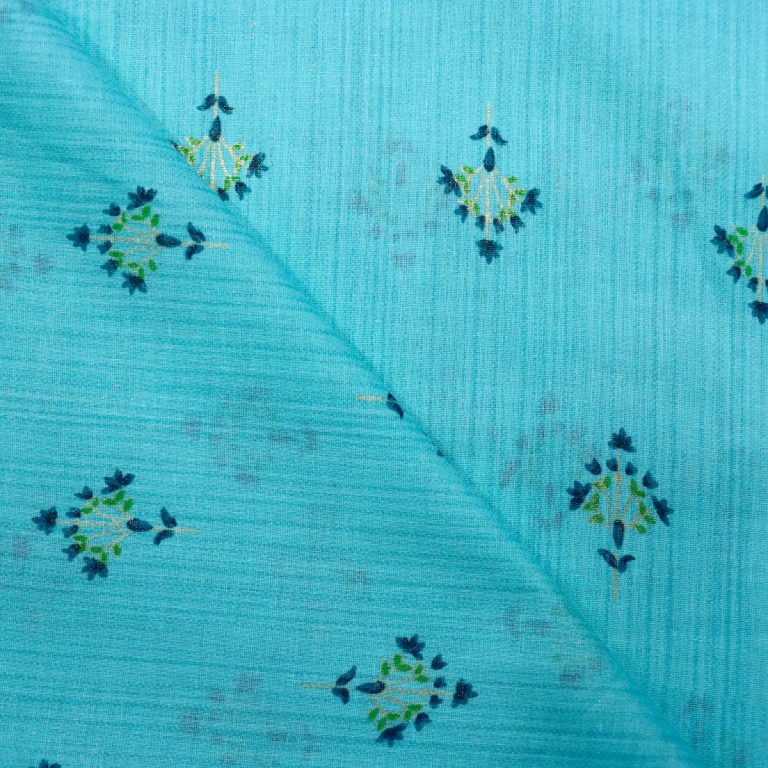 AS44959 Cotton Prints With Small Floral Print Sky Blue 2