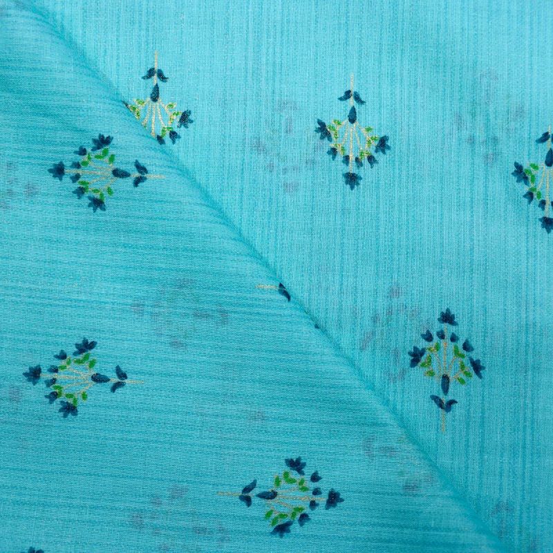 AS44959 Cotton Prints With Small Floral Print Sky Blue 2