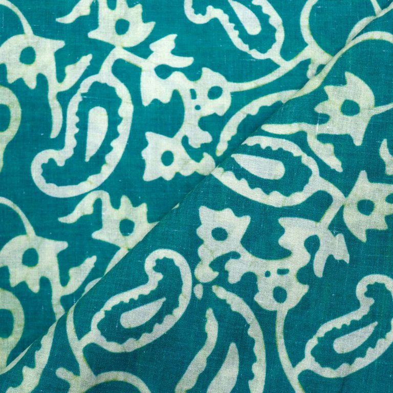 AS44976 Cotton Prints With White Keri Pattern Teal Blue 2