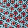 AS44984 Cotton Prints With Red Orange Floral Print Light Blue 2