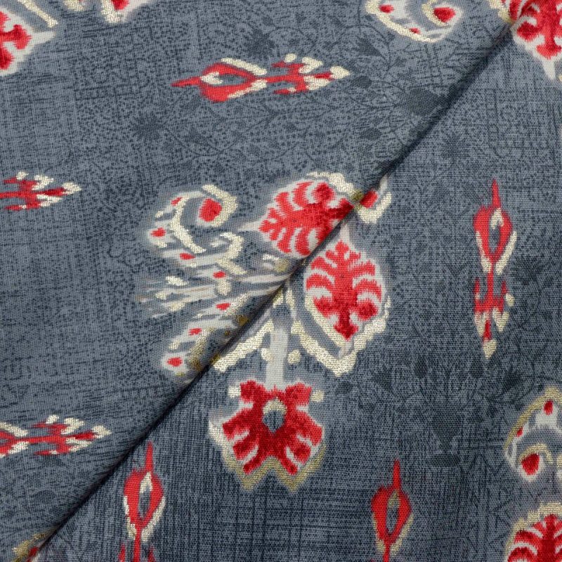 AS44997 Cotton Prints With Red Pattern Grey 2