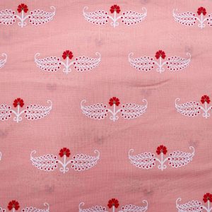 AS44999 Cotton Prints With Red White Pattern Light Pink 1