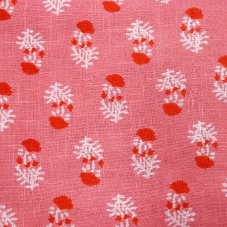 AS45003 Cotton Prints With Red Floral Pattern Pink 1