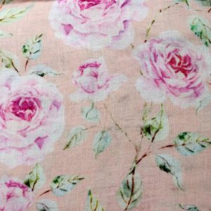 AS45064 Linen Prints With Rose Print Light Pink 1