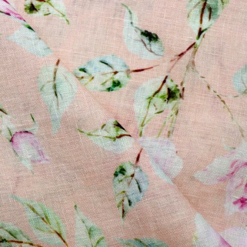 AS45064 Linen Prints With Rose Print Light Pink 2