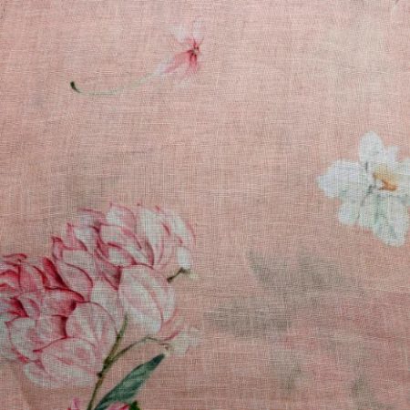 AS45067 Linen Prints With Floral Print Light Pink 1