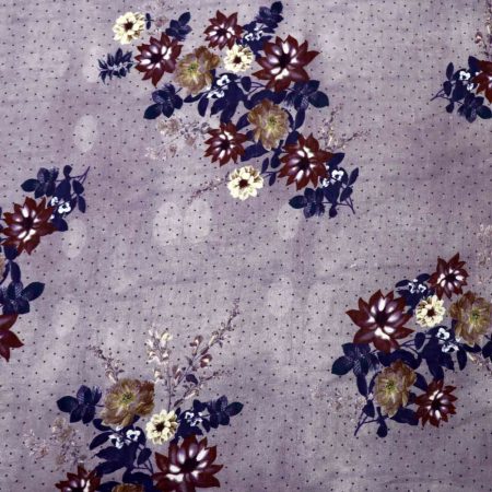 AS45204 Modal Silk Prints With Multicolor Floral Print Light Purple 1