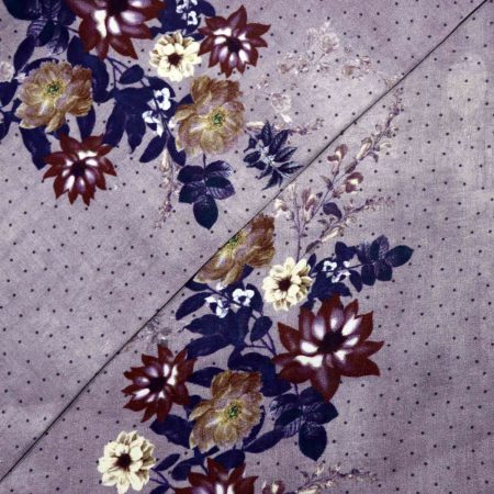 AS45204 Modal Silk Prints With Multicolor Floral Print Light Purple 2