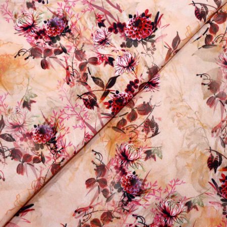 AS45205 Modal Silk Prints With Pink Floral Print Light Pink 2