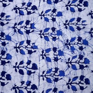 AS45214 Modal Silk Prints With Dark Blue Leaf Pattern Light Blue 1